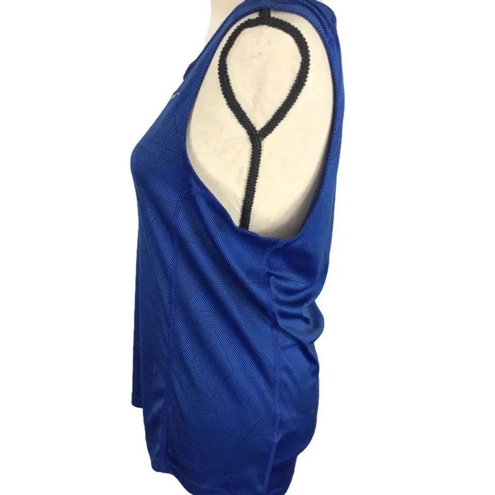 Nike Running Athletic Tank Top Dri Fit Royal Blue Loose Fit Geometric sz Sm